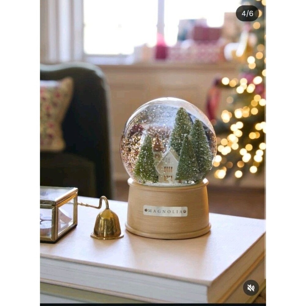 Magnolia Silos Waco Chapel Snow Globe, Clear & Full